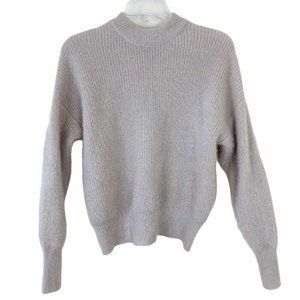 NEW AMISU Crop Knit Sweater Oatmeal Gold Specks